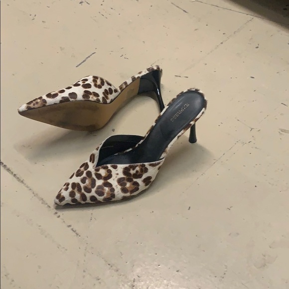 Express Shoes - Pony Hair leopard print kitten heels